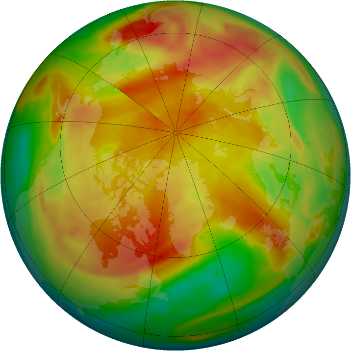 Arctic ozone map for 21 April 2013
